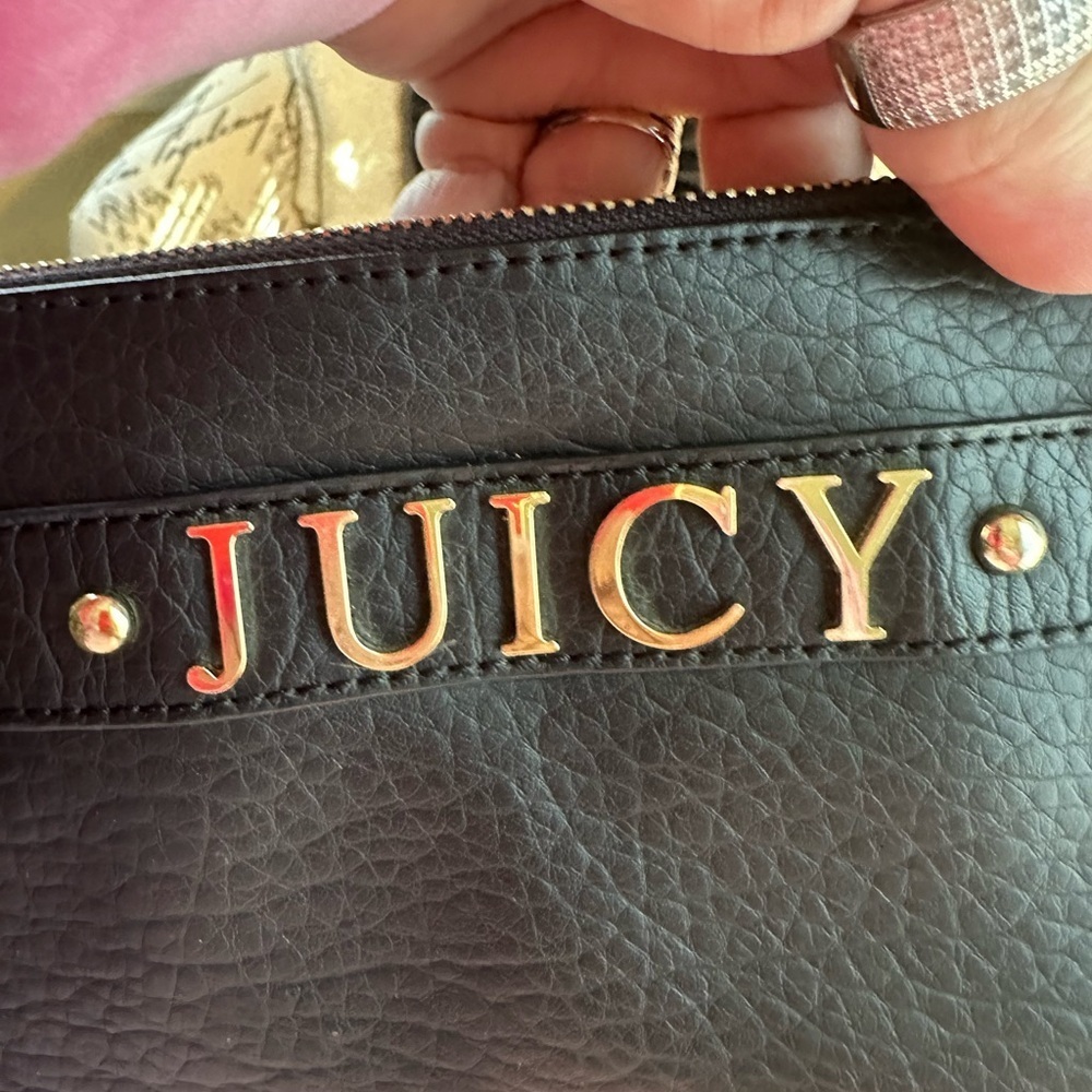 Juicy Couture Black Textured Double Clutch - Picture 3 of 15